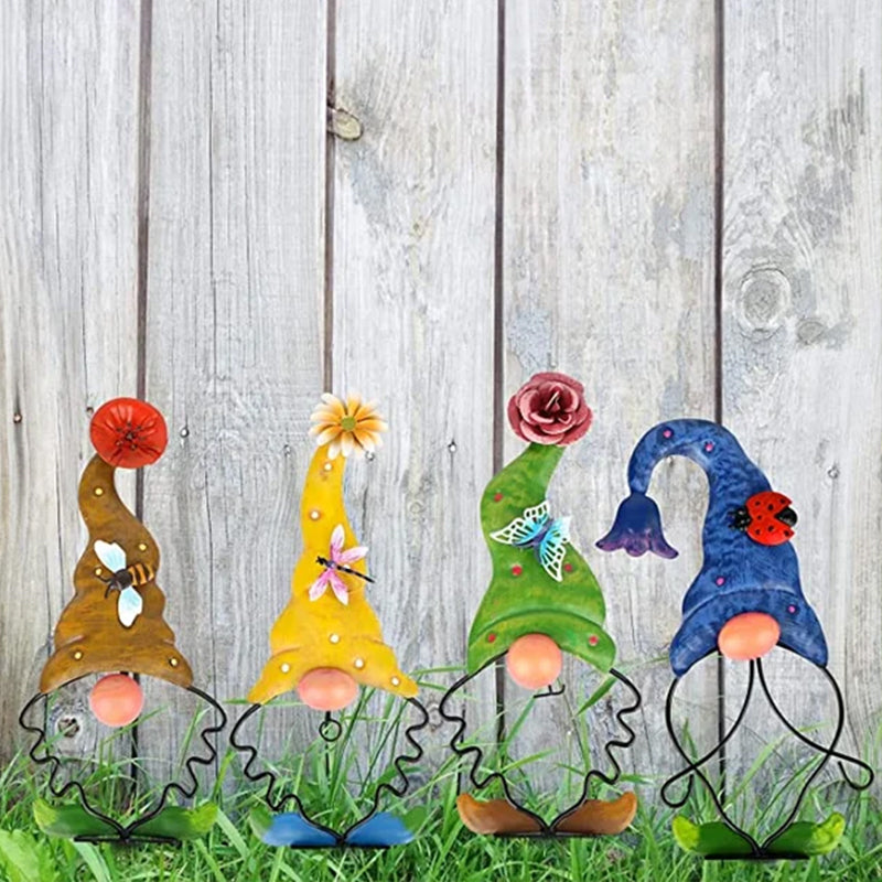 Colorful Metal Garden Gnomes for Year-Round Charm