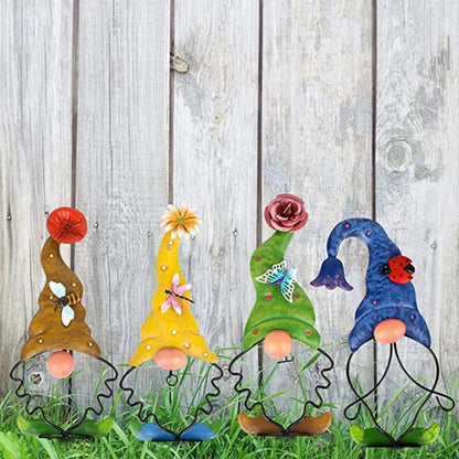 Colorful Metal Garden Gnomes for Year-Round Charm