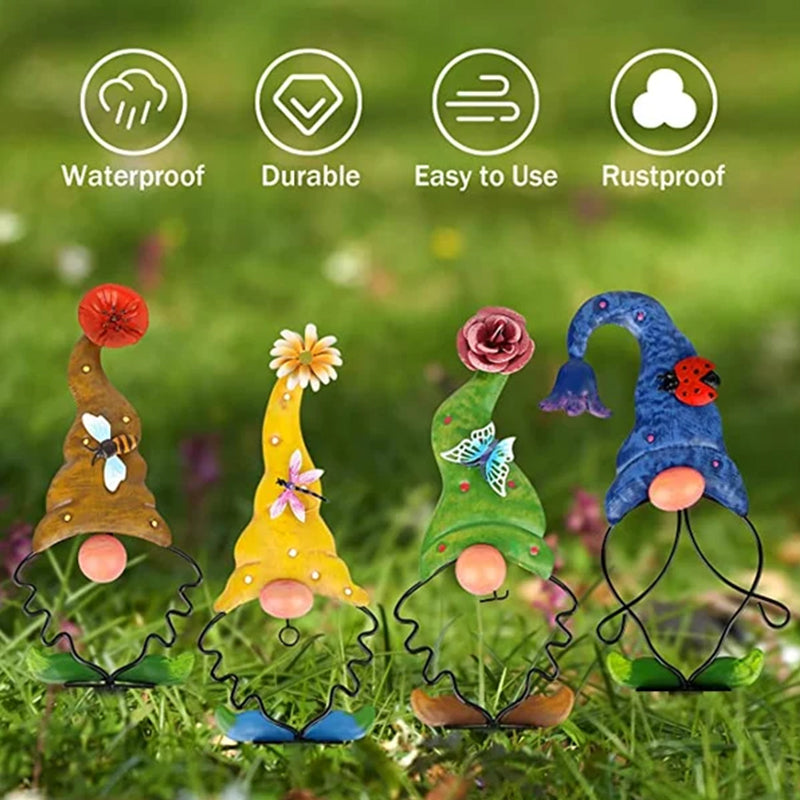 Colorful Metal Garden Gnomes for Year-Round Charm