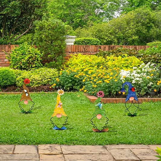 Colorful Metal Garden Gnomes for Year-Round Charm