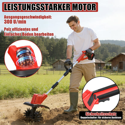 Portable Garden Tiller 400W with 2 Batteries