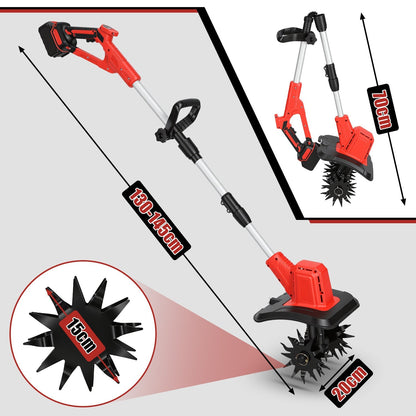 Portable Garden Tiller 400W with 2 Batteries