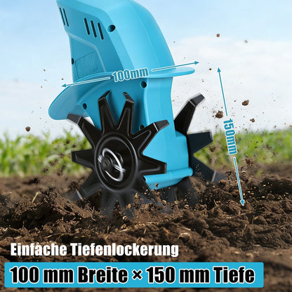 Portable 550W Garden Cultivator with Two Batteries