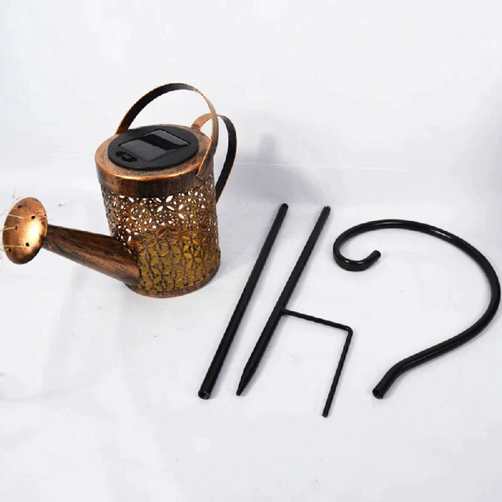 Solar-Powered Garden Lantern | Watering Can Design | Gentle Raindrop Light Effect