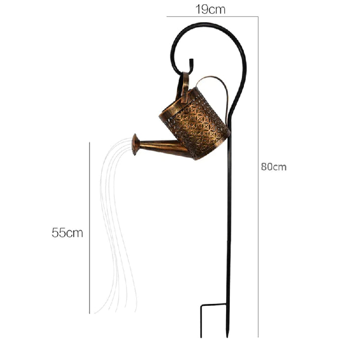 Solar-Powered Garden Lantern | Watering Can Design | Gentle Raindrop Light Effect