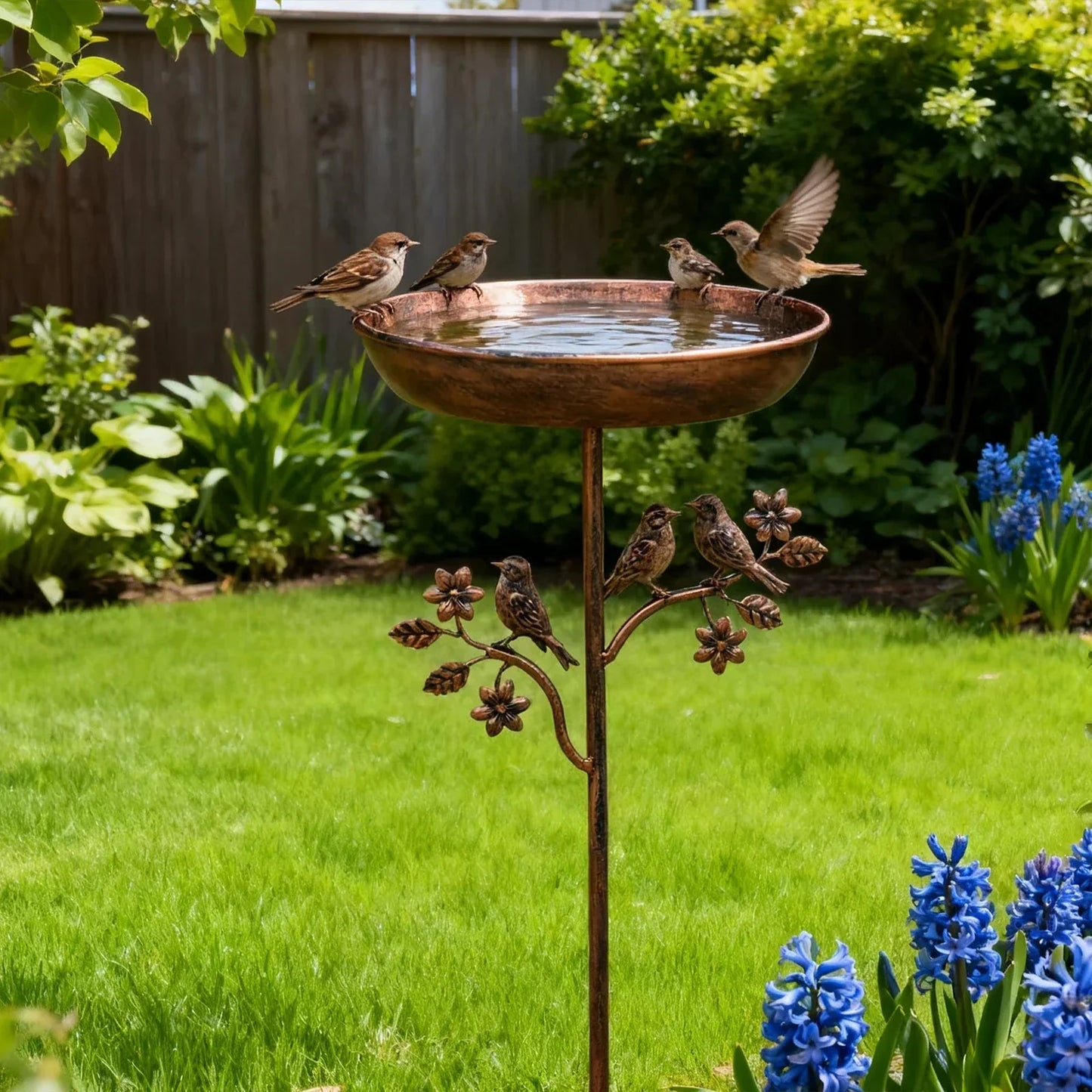 Elegant Bird Bath with Sturdy Ground Spike for Your Garden