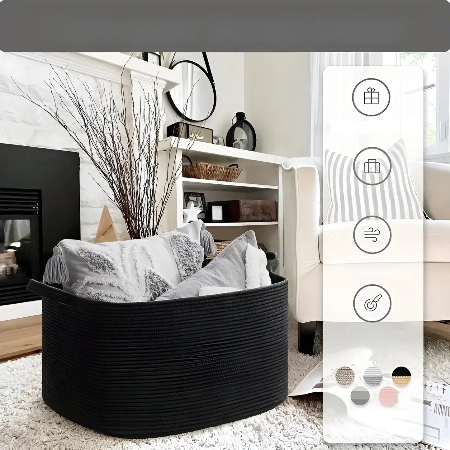 Stylish Storage Basket | Durable Woven Design | Easy Carry Handles