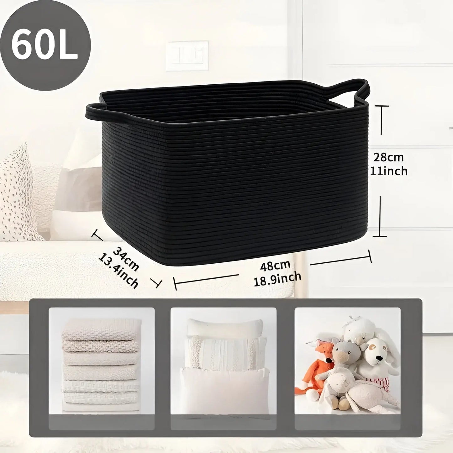 Stylish Storage Basket | Durable Woven Design | Easy Carry Handles