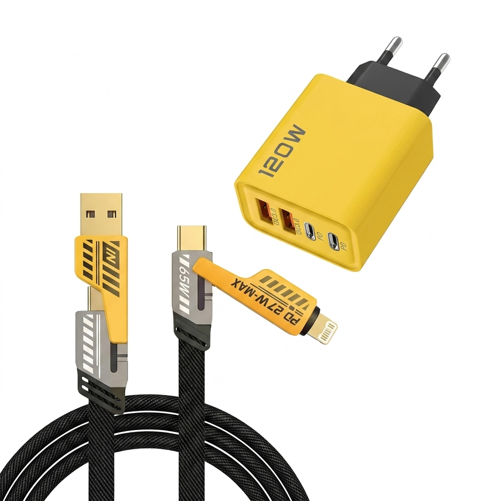 120W Fast Charging USB Hub with 4 Ports
