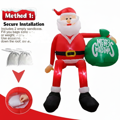 Outdoor Decoration - Inflatable Gnome for Climbing, 2.4m LED