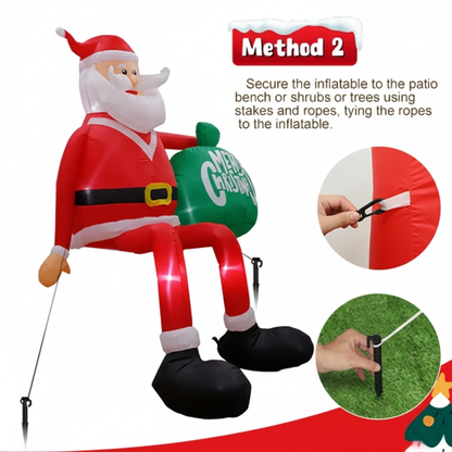 Outdoor Decoration - Inflatable Gnome for Climbing, 2.4m LED