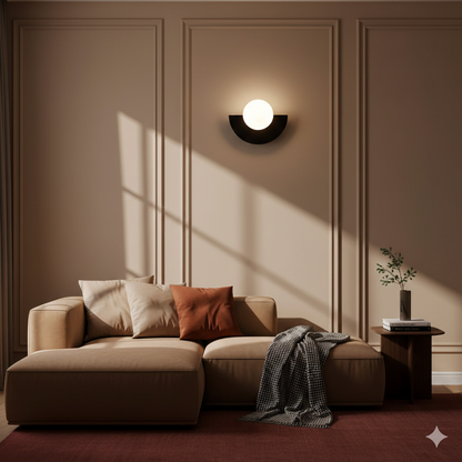 Modern Minimalist LED Wall Light with Glass Globe - Single Fixture