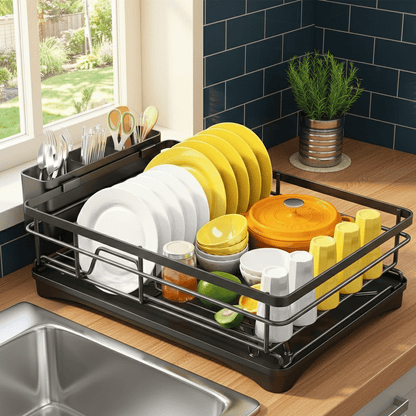 Dish Drying Rack with Convenient Drip Tray Feature