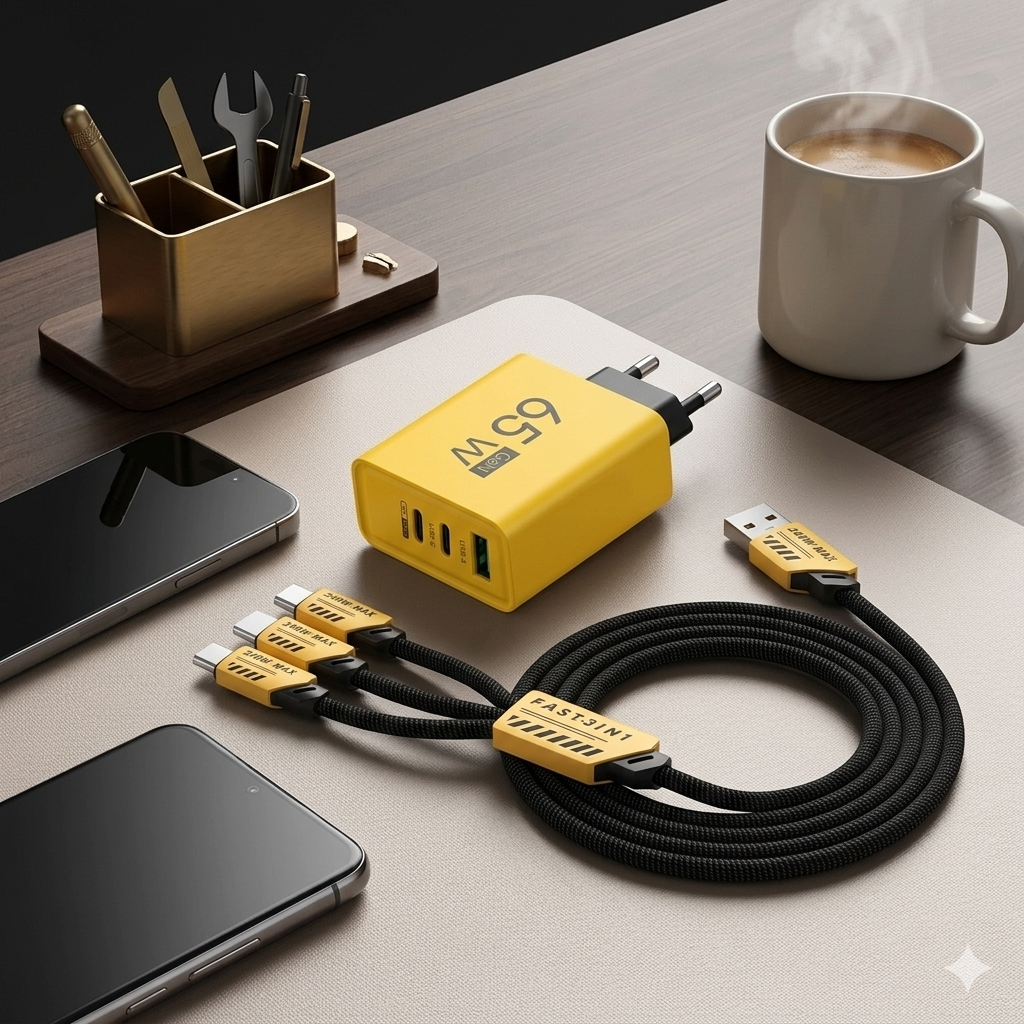 120W Fast Charging USB Hub with 4 Ports