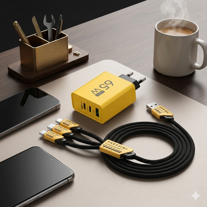 120W Fast Charging USB Hub with 4 Ports