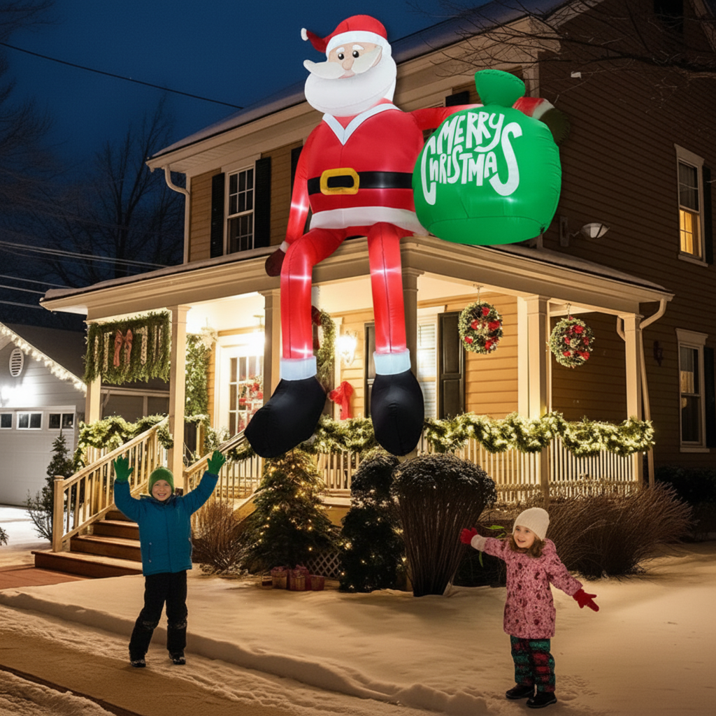 Santa Claus Inflatable Climber - 8 Feet Tall Decoration