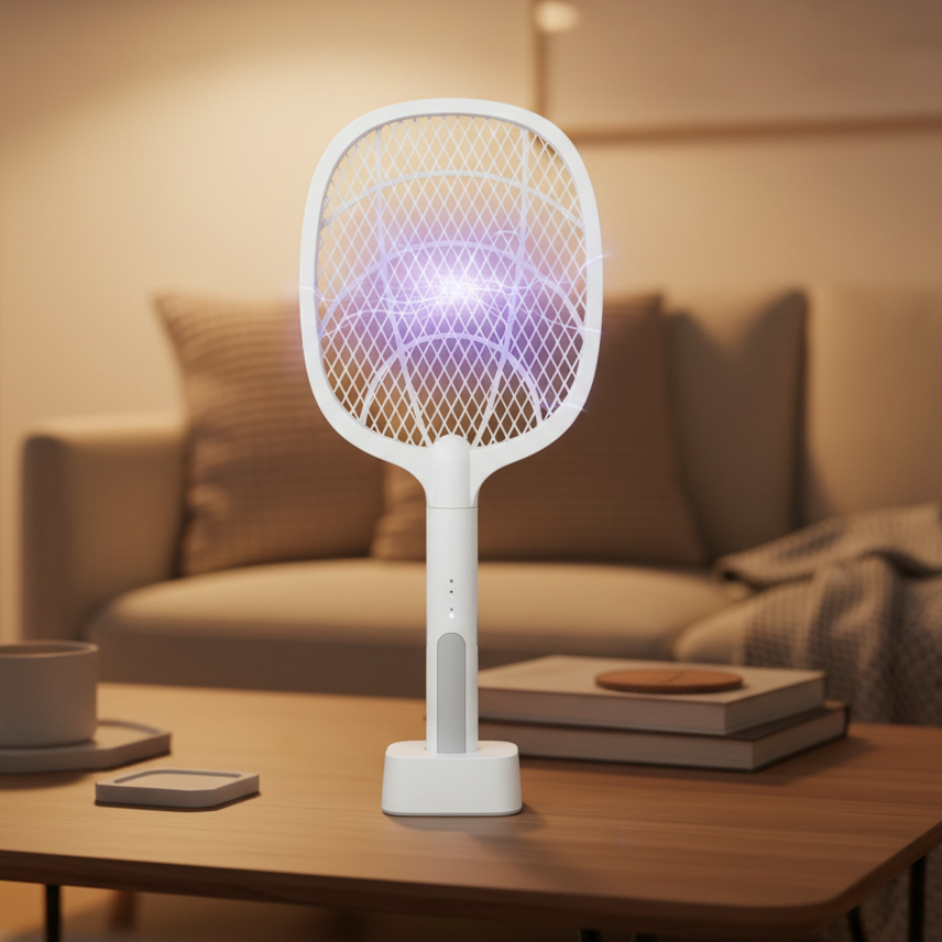 Electric Mosquito Zapper with USB Rechargeable Battery and Safety Guard