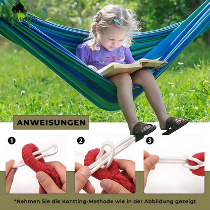 Canvas Hammock with Anti-Slip Design | Holds up to 200 kg