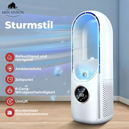 Table Air Cooler with 3-in-1 Cooling and Humidifying – Bladeless, USB & Timer