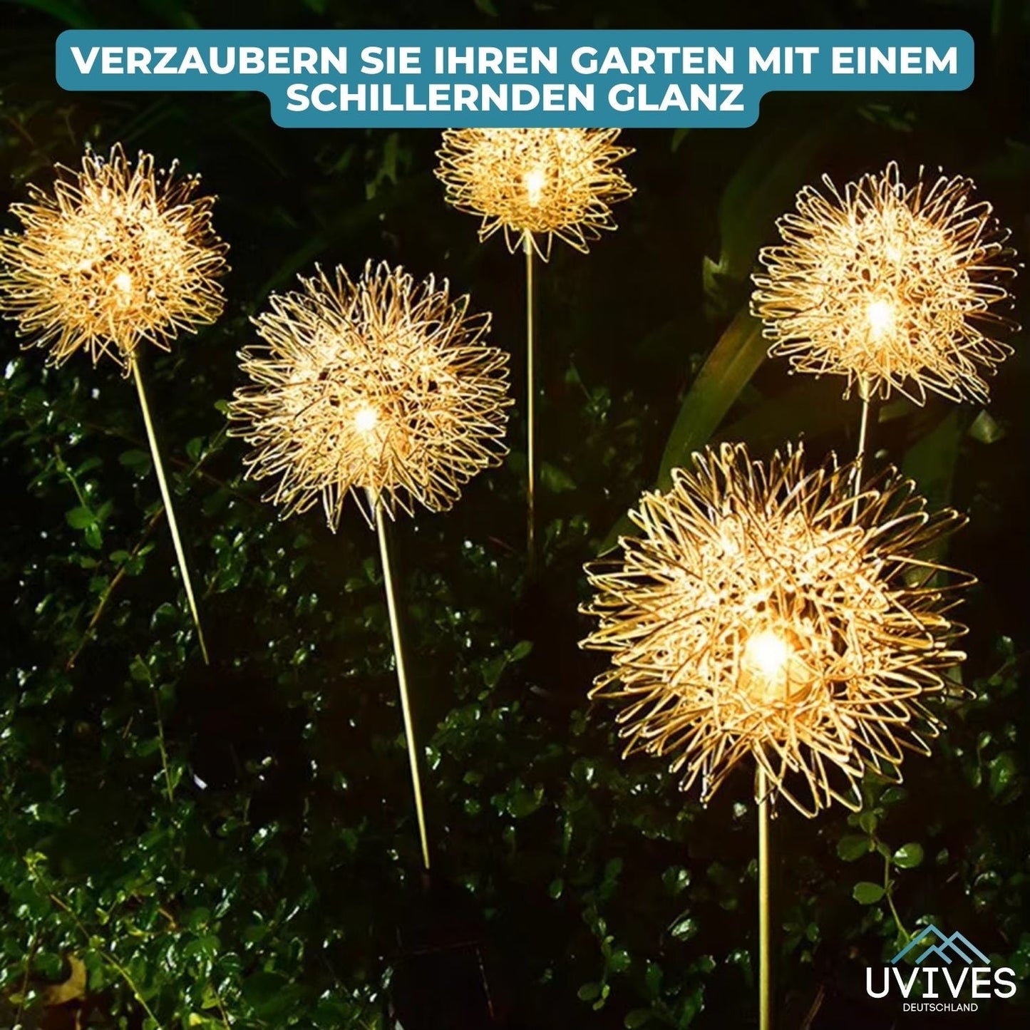 Waterproof Solar Garden Light in Dandelion Design