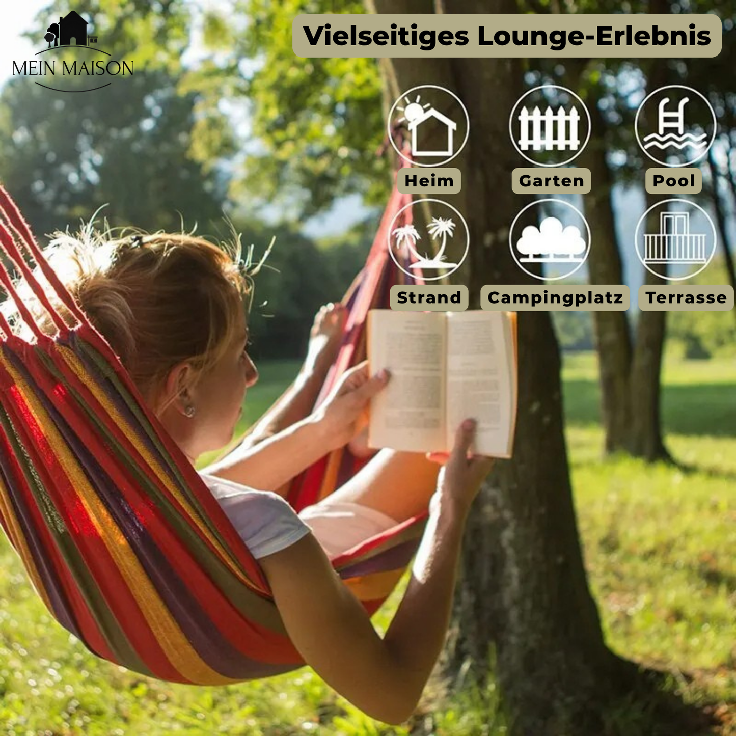Canvas Hammock with Anti-Slip Design | Holds up to 200 kg