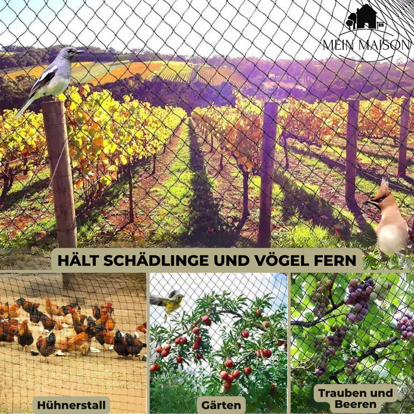 Custom Garden Netting | Weatherproof & Durable | Complete Plant Protection | UV-Resistant Nylon