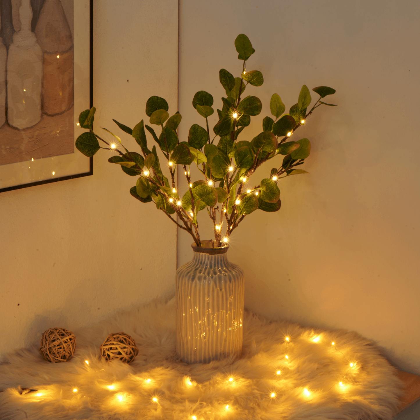 Decorative LED Twig Lamp with Fairy Lights for Bedroom and Living Room