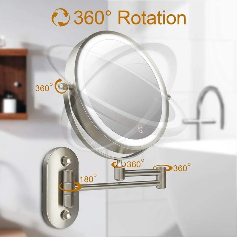 Luminous Luxe Touch-Activated Vanity Mirror with 360° Rotation