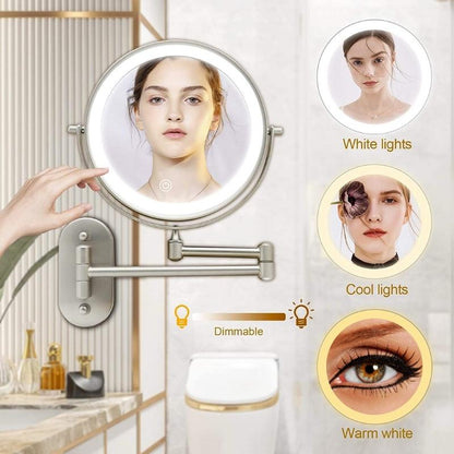 Luminous Luxe Touch-Activated Vanity Mirror with 360° Rotation