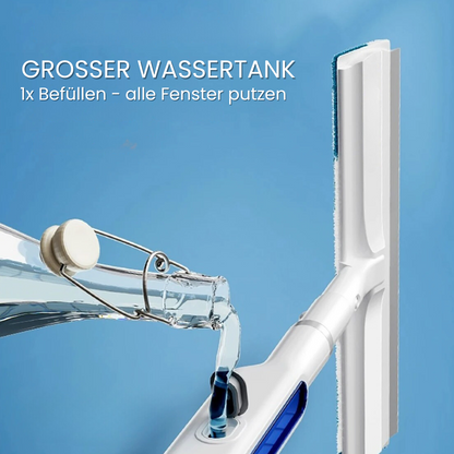 Telescopic Handle Window Cleaner with Spray Function - 3-in-1 Rotating Tool