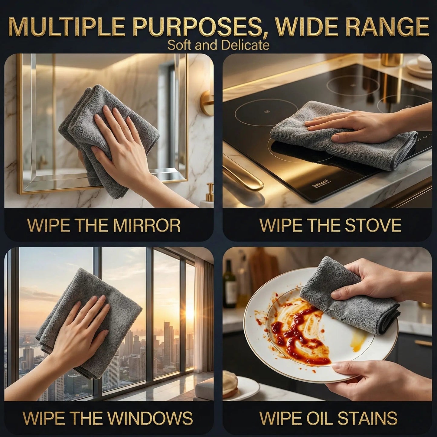 Streak-Free Microfiber Cloths for Crystal Clear Glass
