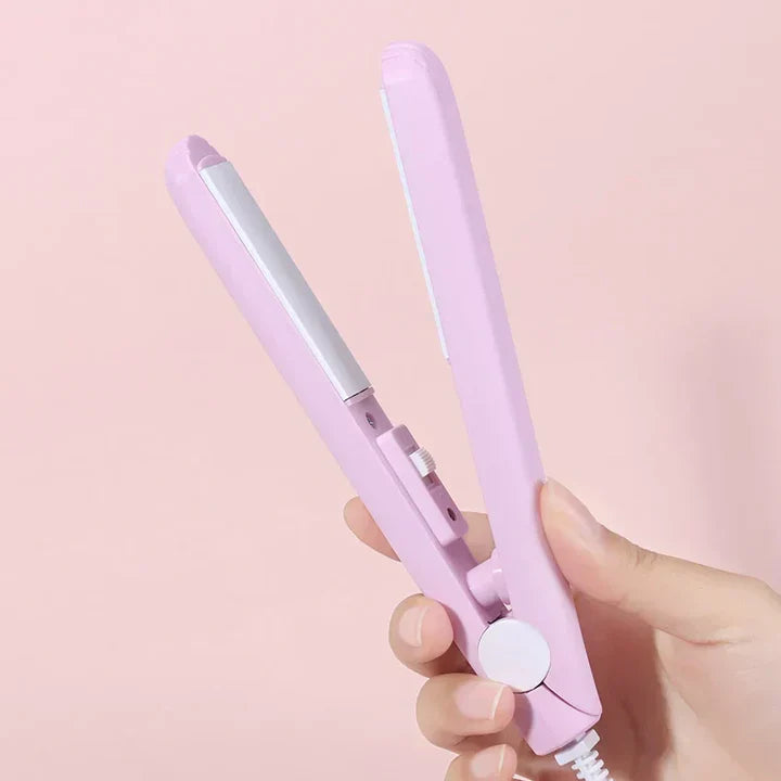 Compact Hair Styler | 2-in-1 Curling and Straightening Tool