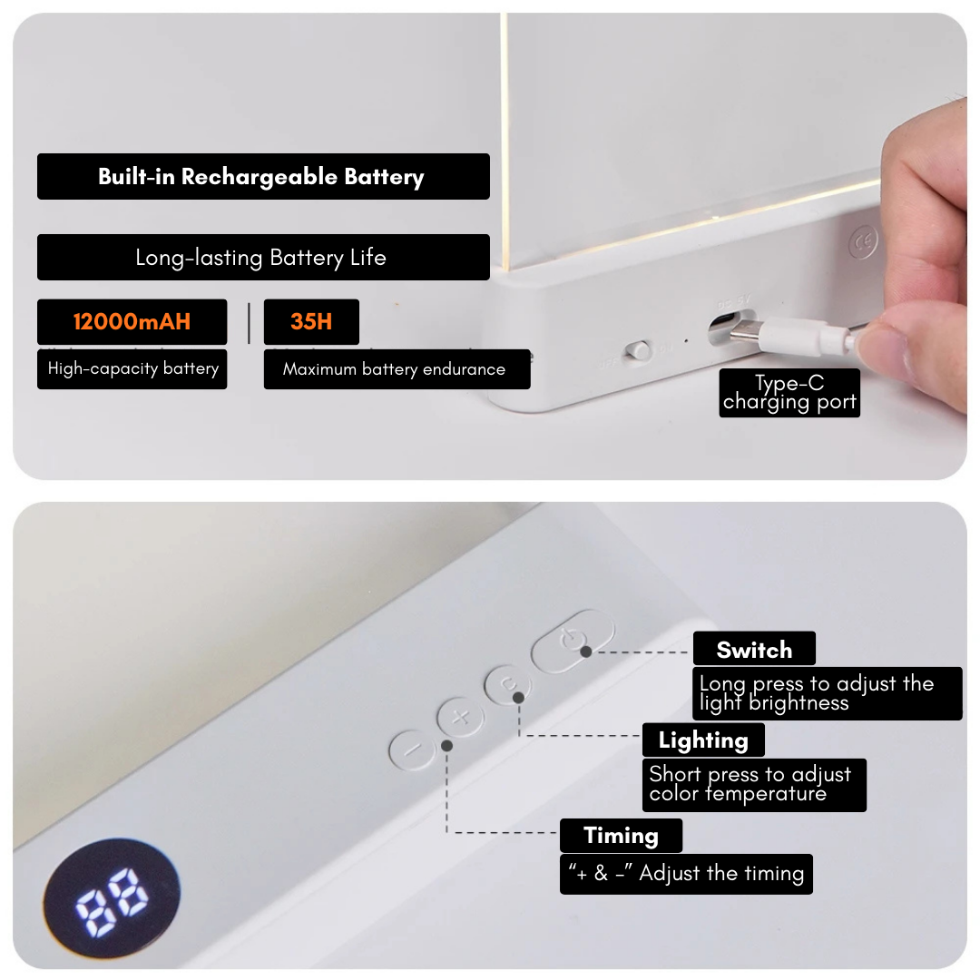 Flexible LED Bed Reading Light with Adjustable Arm for Comfort
