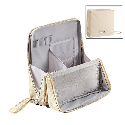 Compact Travel Makeup Organizer with Brush Holder | Waterproof & Leakproof