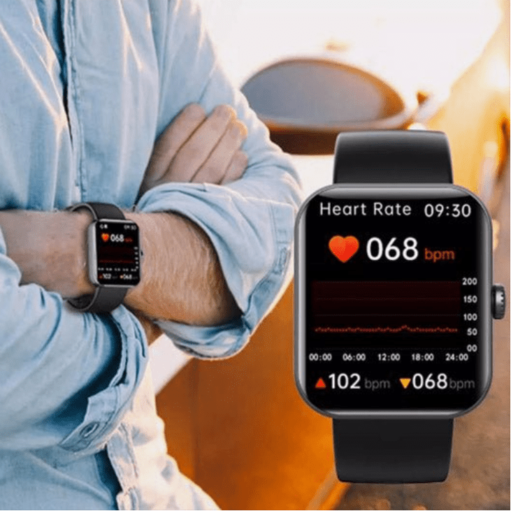 Health Smartwatch with Daily Wellness Tracking and Vital Signs Monitoring