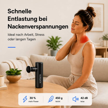 Compact Muscle Relief Gun with 4 Attachments & Intensity Settings