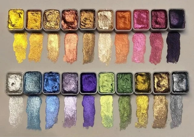 LumiPearl Shimmer Pigments | 10 or 20 Colors | Concentrated Mineral Powder | Watercolor & Art Paints | Intense Pearl Finish