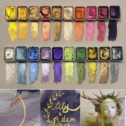 LumiPearl Shimmer Pigments | 10 or 20 Colors | Concentrated Mineral Powder | Watercolor & Art Paints | Intense Pearl Finish