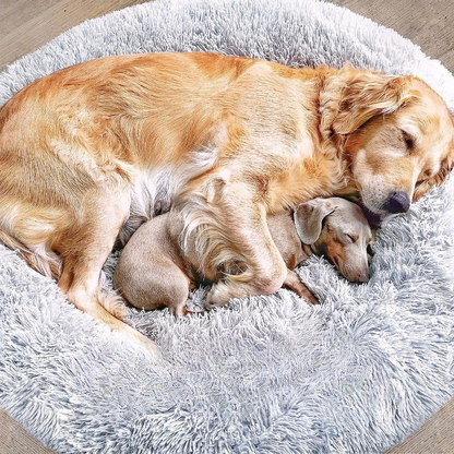 Orthopedic Plush Dog Bed – FluffyNest Comfort Sleeping Cushion