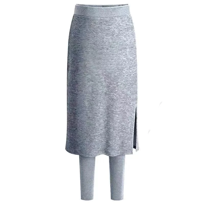 Chic Thermal Leggings with Attached Skirt