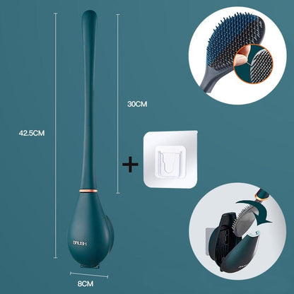 Silicone Toilet Brush with Wall Mount – Quick-Drying Hygienic Tool