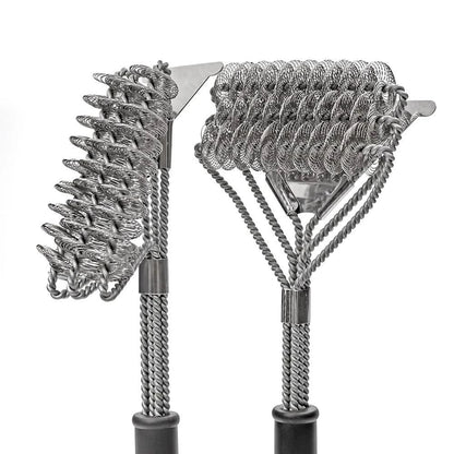 Bristle-Free Grill Cleaning Brush with Wide Scraper for Safety