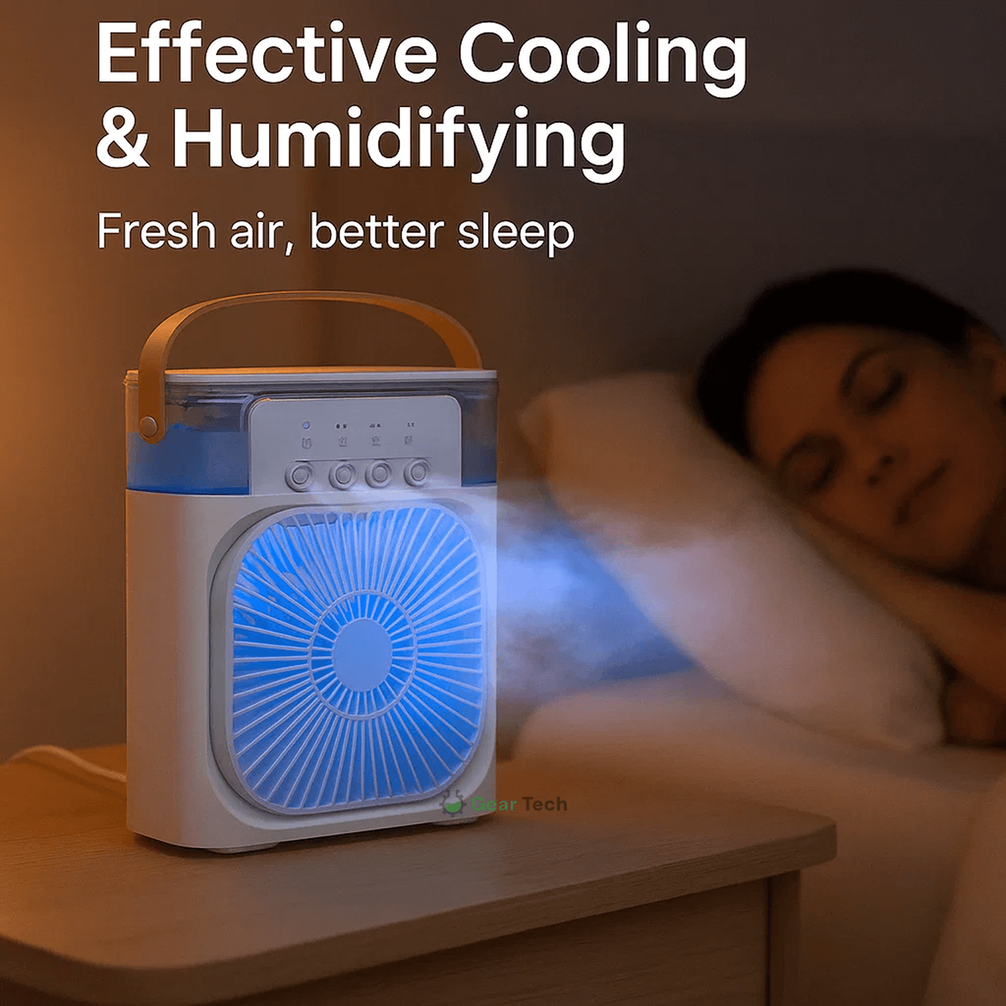 Portable 3-in-1 Air Cooler and Humidifier with Adjustable Fan Speeds