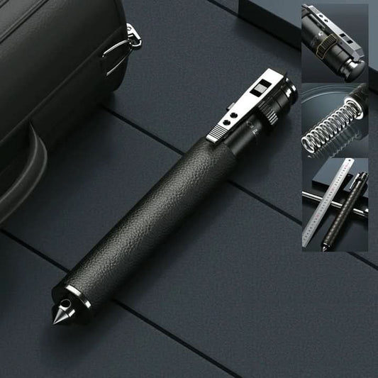 Self-Defense Hiking Pole with Automatic Mechanism and Secure Grip
