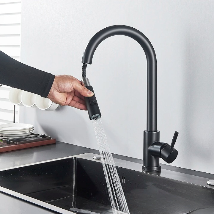 Touch Sensor Kitchen Faucet with Pull-Out Spray Head – Brushed Nickel