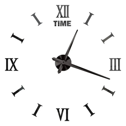 DIY 3D Mirrored Acrylic Wall Clock - Self-Adhesive Home Decor for Kitchen and Living Room