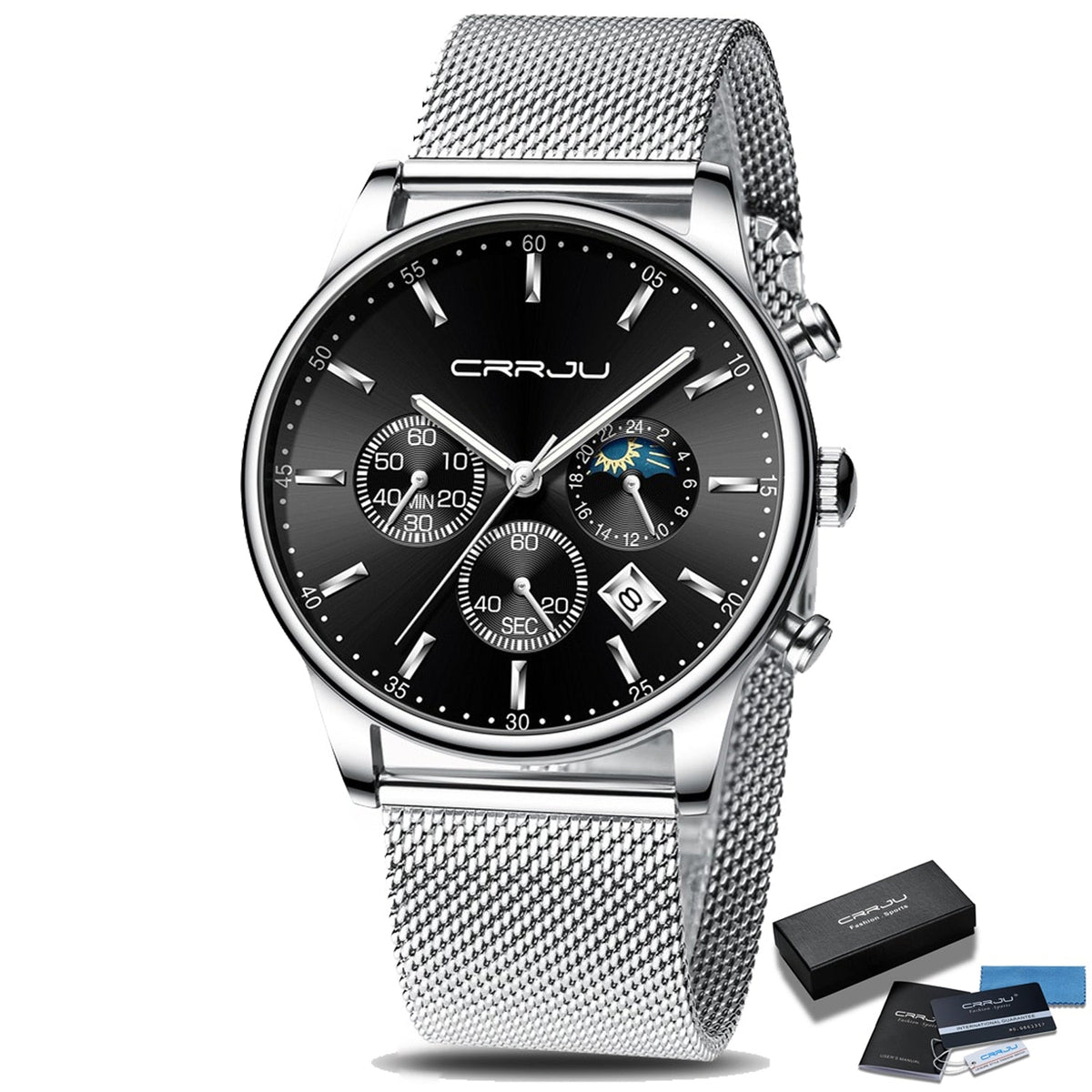 Sport Watch for Men with Metal Band