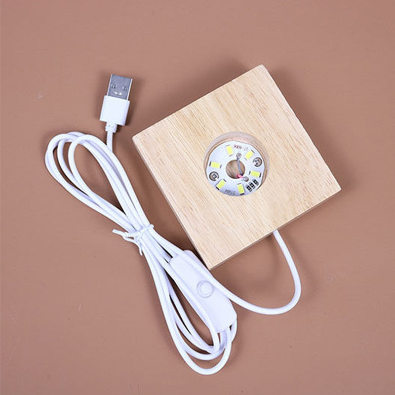 Moon Nightlight in 3D Crystal Cube Design