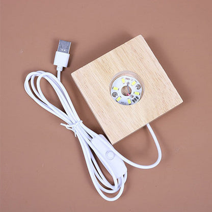 Moon Nightlight in 3D Crystal Cube Design