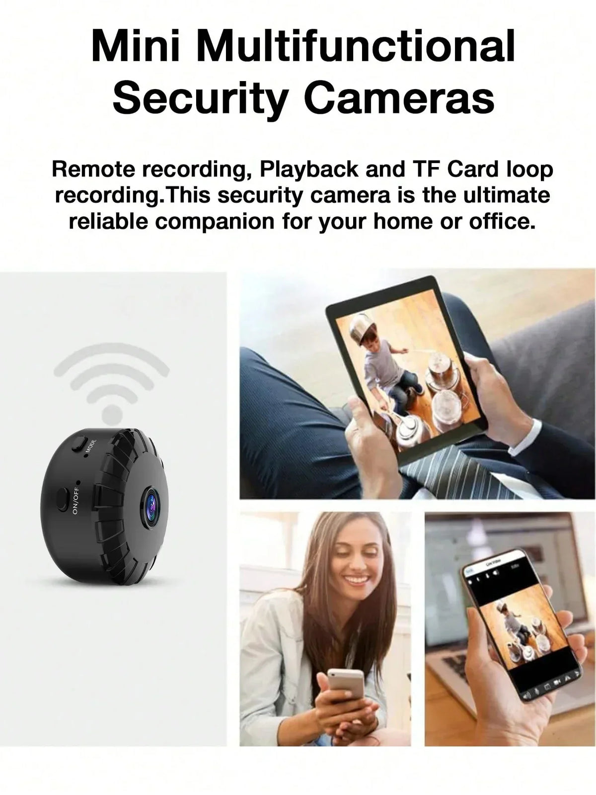 Compact Wireless Surveillance Camera with Night Vision & Motion Alerts